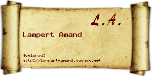 Lampert Amand névjegykártya